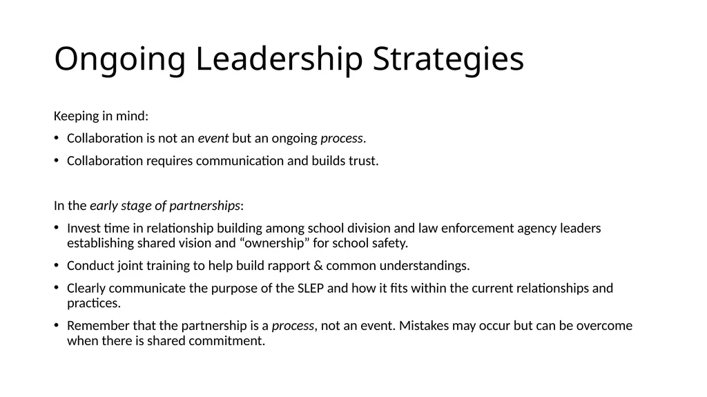 School-Law Enforcement Partnerships Module I. - slide 19 of 67