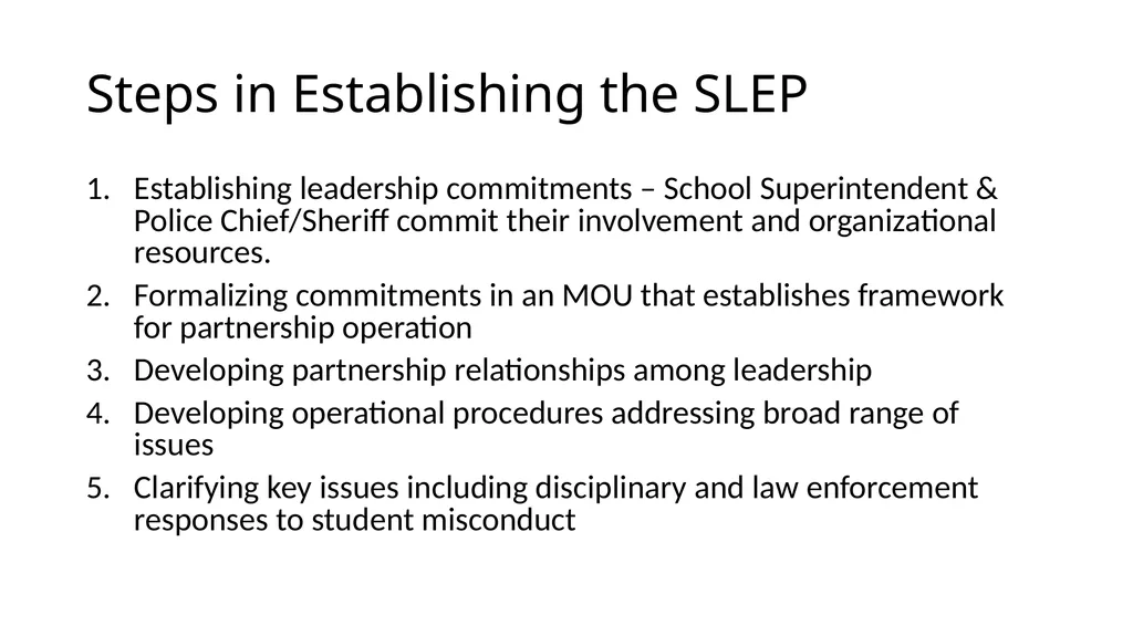 School-Law Enforcement Partnerships Module I. - slide 18 of 67