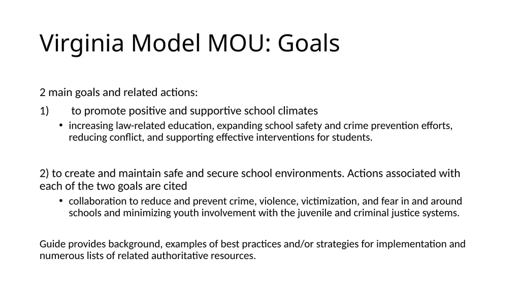 School-Law Enforcement Partnerships Module I. - slide 30 of 67
