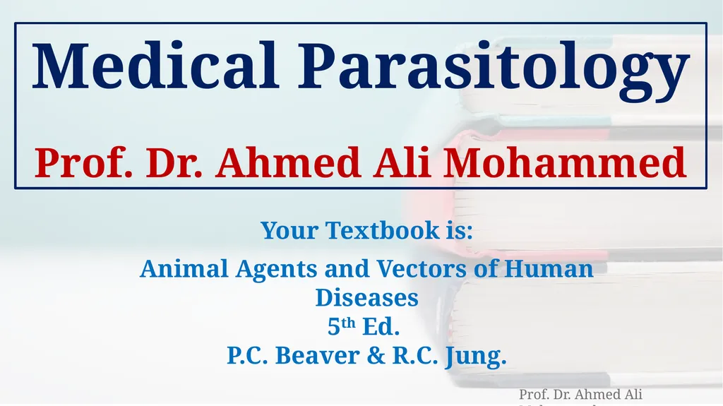 Your Textbook is: Animal Agents and Vectors of - slide 1 of 23