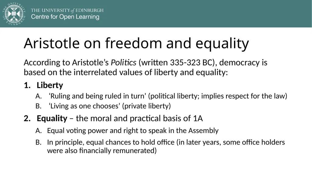 Democracy in Theory and Practice 2. Classic - slide 9 of 35