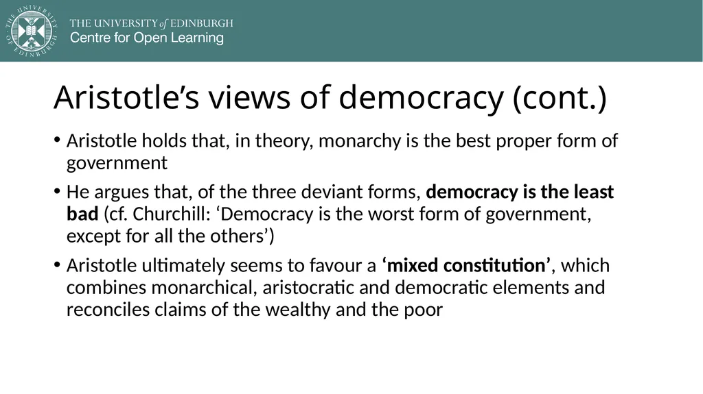 Democracy in Theory and Practice 2. Classic - slide 25 of 35