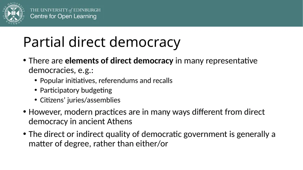 Democracy in Theory and Practice 2. Classic - slide 29 of 35