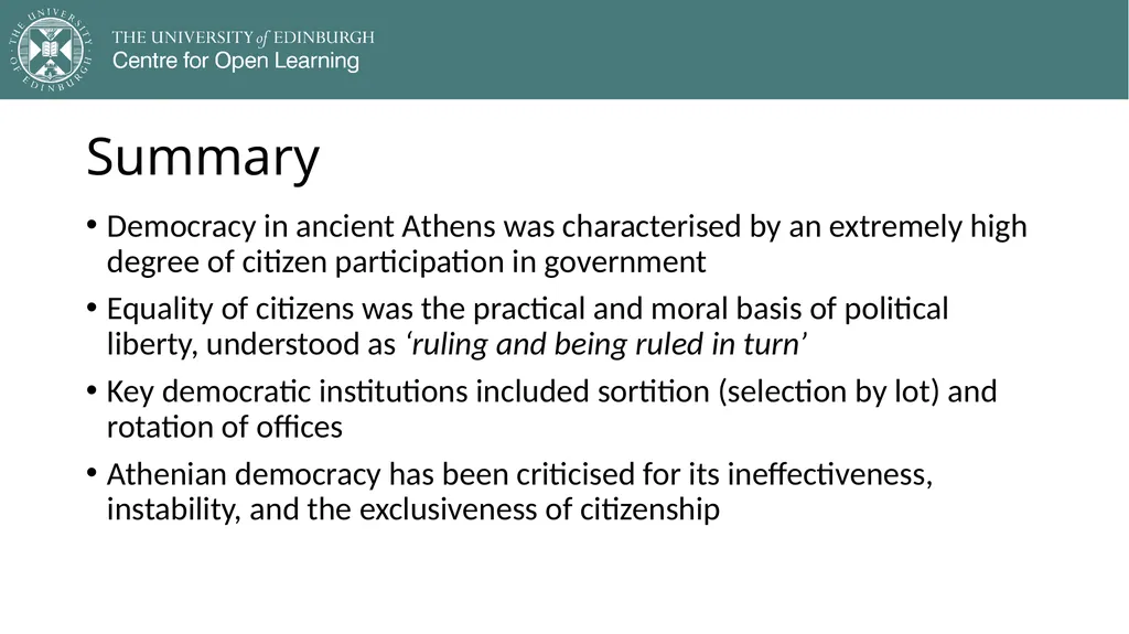 Democracy in Theory and Practice 2. Classic - slide 31 of 35