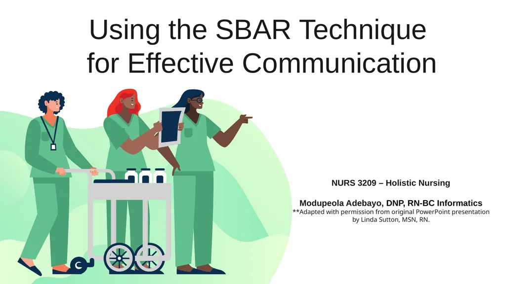 Using the SBAR Technique for Effective - slide 1 of 17