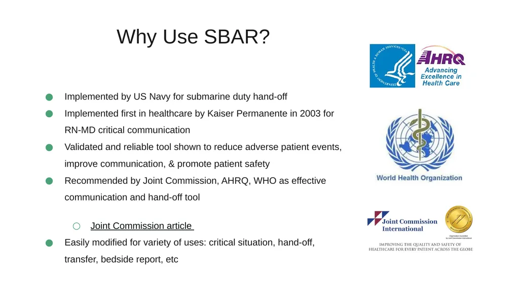 Using the SBAR Technique for Effective - slide 10 of 17
