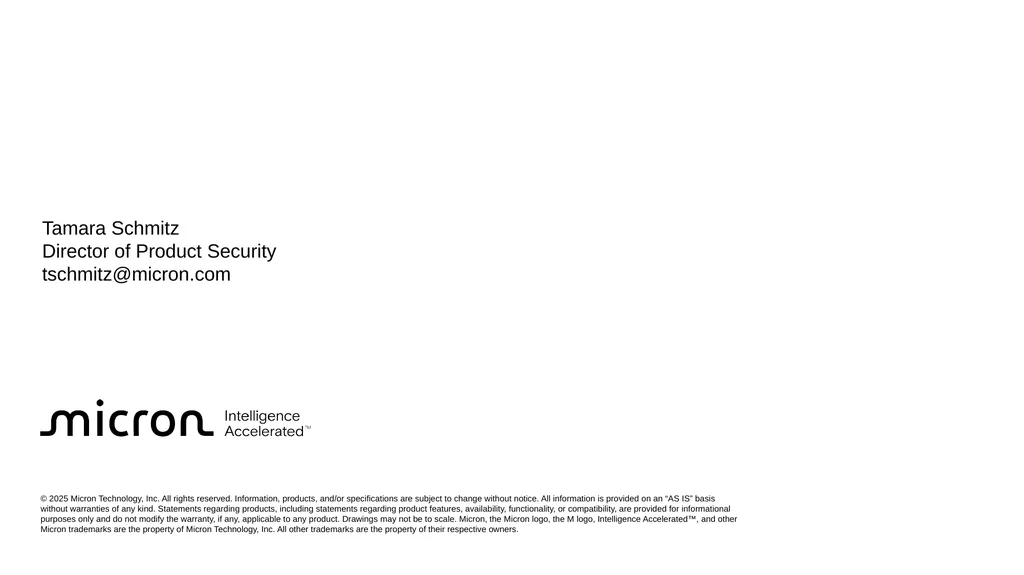 Security in Memory January 28, 2026 Tamara Schmitz - slide 13 of 13