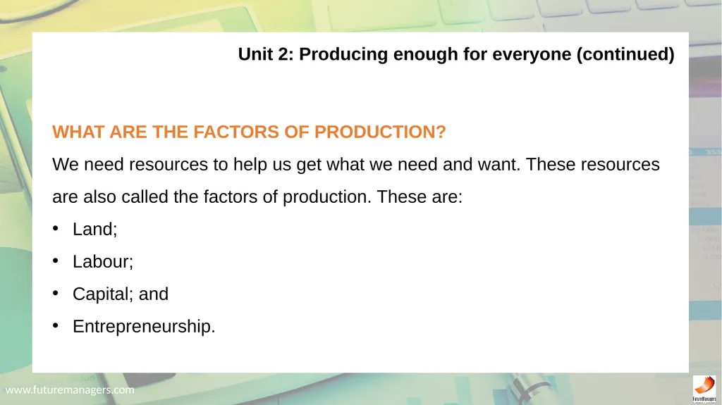 Economic and Management Sciences NQF1 Chapter 1: - slide 10 of 212
