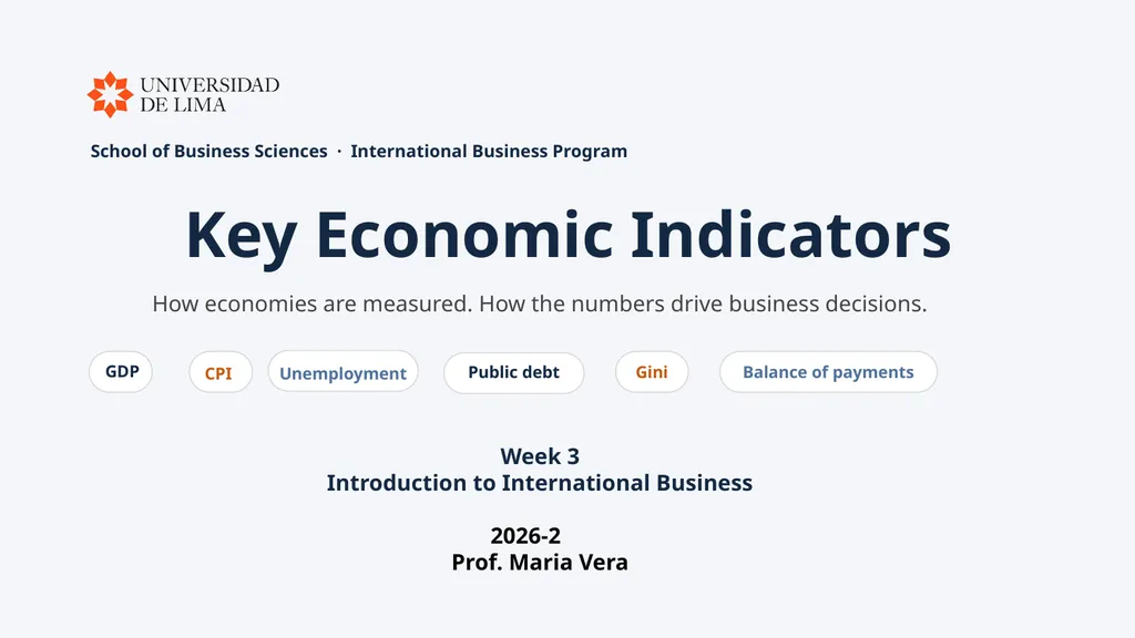 Key Economic Indicators How economies are - slide 1 of 32