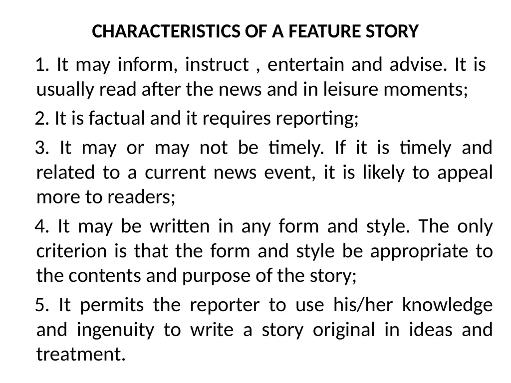 THE TECHNIQUES OF NEWS AND FEATURE WRITING A - slide 28 of 50