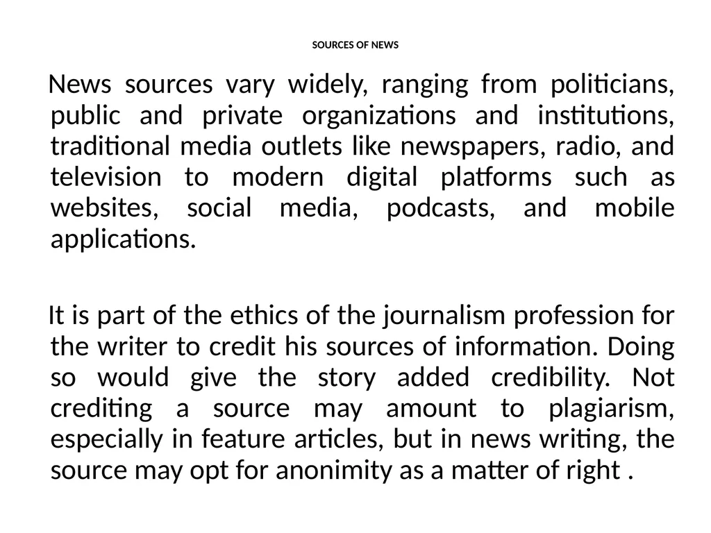 THE TECHNIQUES OF NEWS AND FEATURE WRITING A - slide 46 of 50