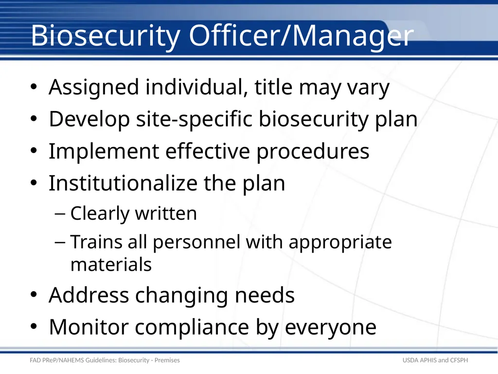 Biosecurity Premises Biosecurity for Bioexclusion - slide 5 of 26