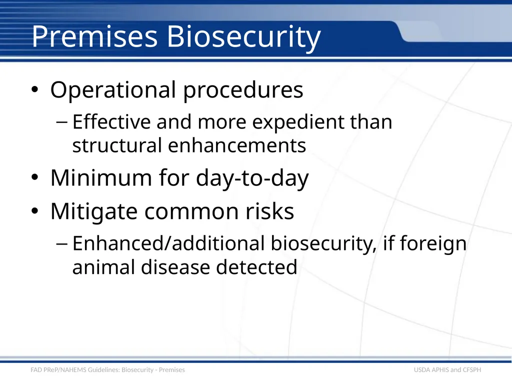 Biosecurity Premises Biosecurity for Bioexclusion - slide 3 of 26