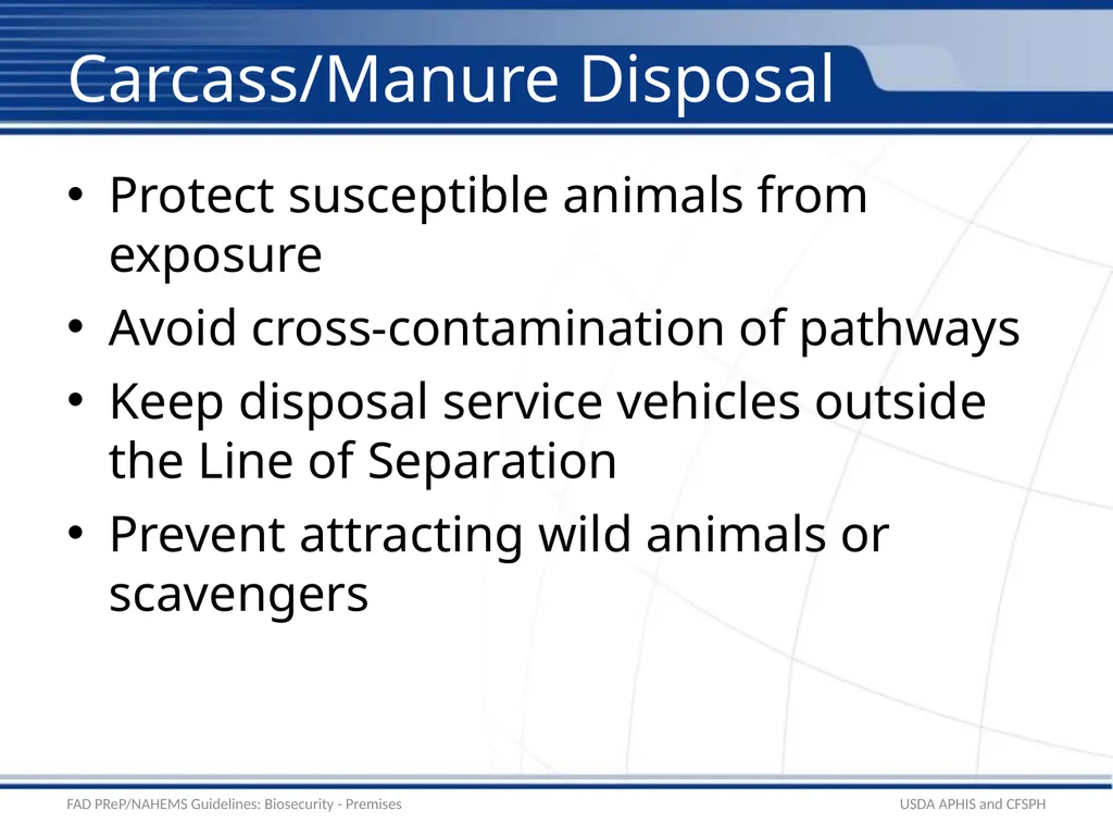 Biosecurity Premises Biosecurity for Bioexclusion - slide 19 of 26