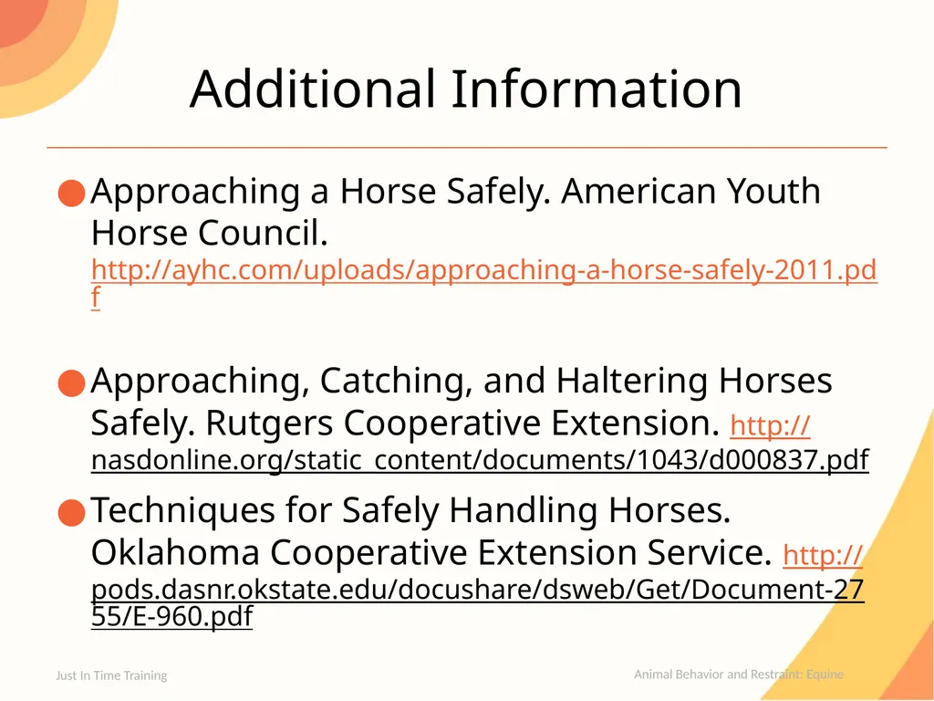 Animal Behavior and Restraint Equine Equine - slide 12 of 13