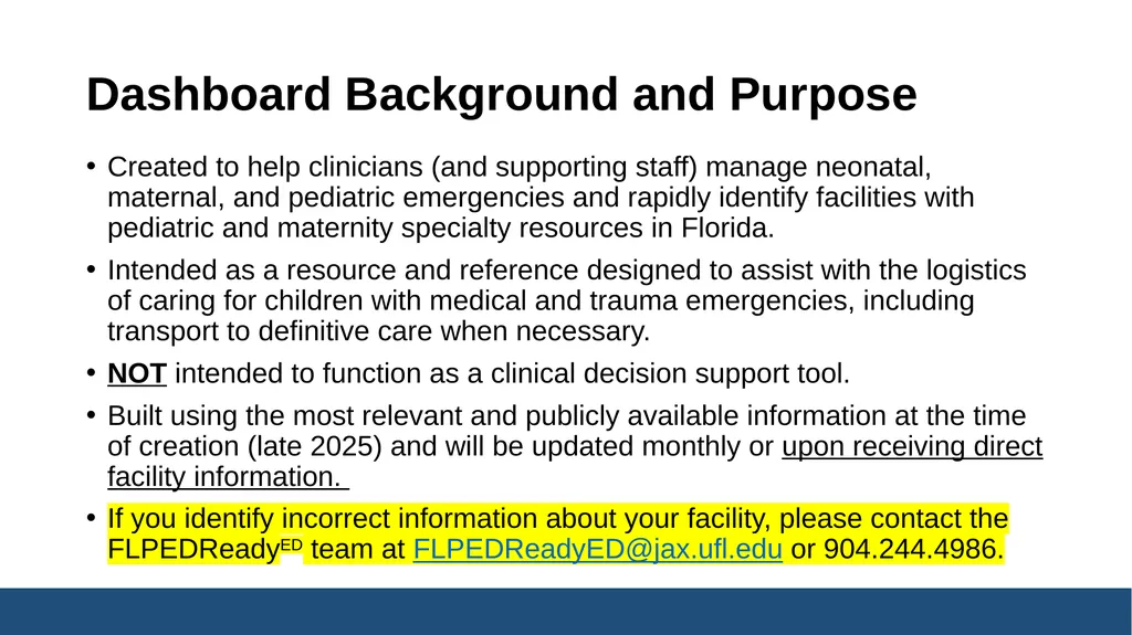 Florida EMSC Pediatric, Trauma, and Maternal - slide 11 of 45