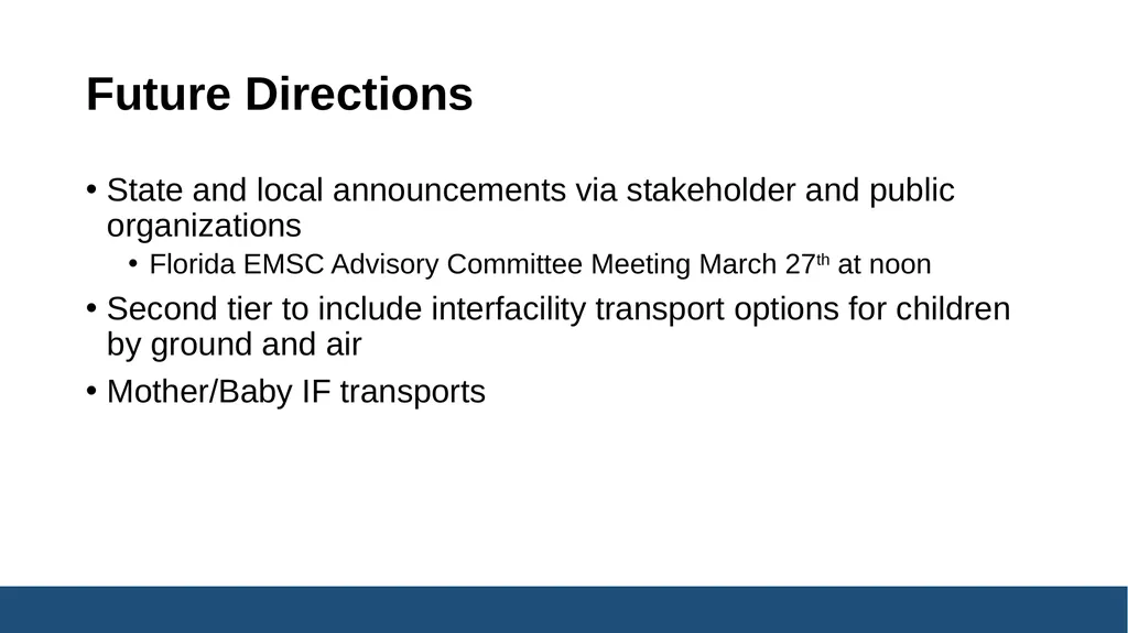 Florida EMSC Pediatric, Trauma, and Maternal - slide 43 of 45