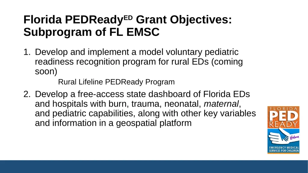 Florida EMSC Pediatric, Trauma, and Maternal - slide 6 of 45