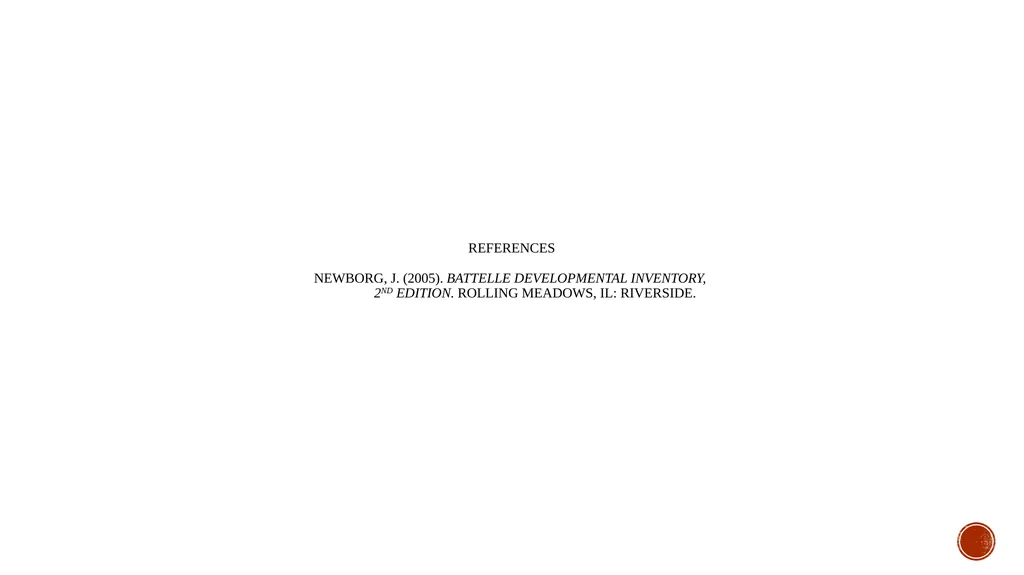 The Battelle Developmental Inventory 2nd Edition - slide 23 of 23