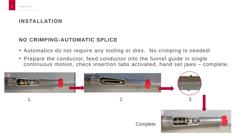 Automatic vs. compression splices Chad Nicolay - slide 7 of 13