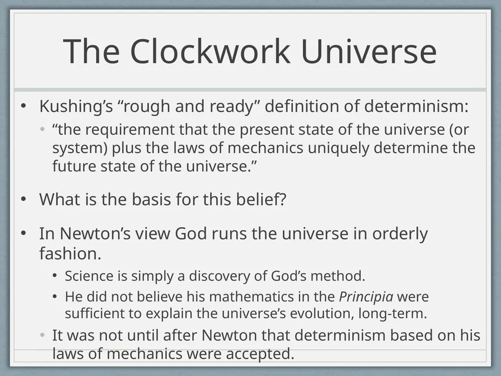 A View of the World Based on Science: Determinism - slide 17 of 32