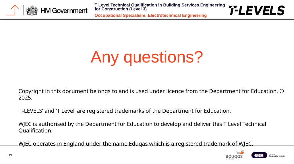 Occupational Specialism: Electrotechnical - slide 19 of 19