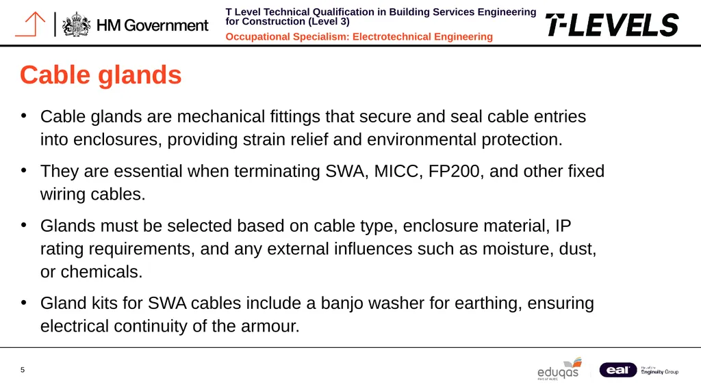 Occupational Specialism: Electrotechnical - slide 5 of 19