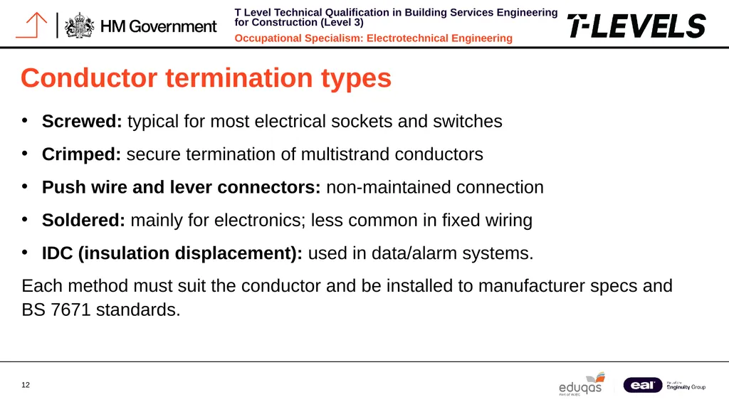 Occupational Specialism: Electrotechnical - slide 12 of 19