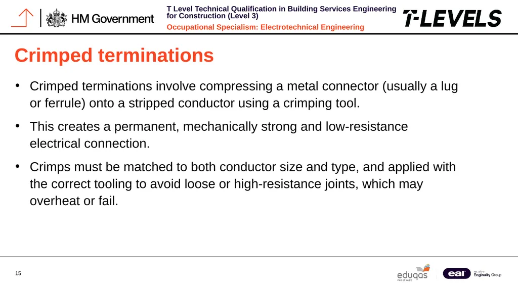 Occupational Specialism: Electrotechnical - slide 15 of 19