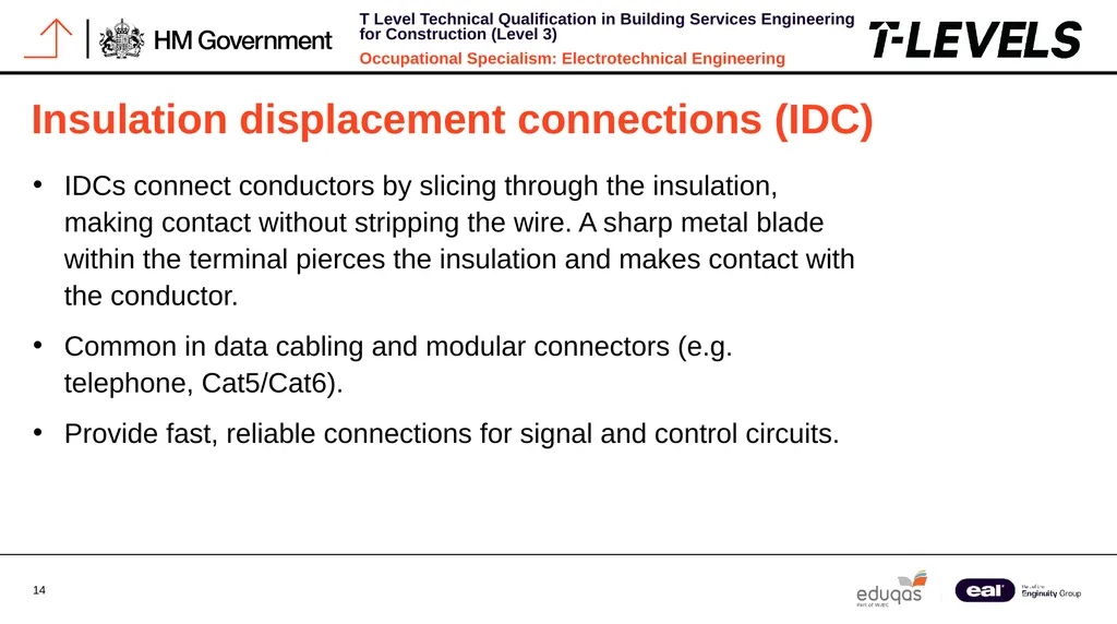 Occupational Specialism: Electrotechnical - slide 14 of 19