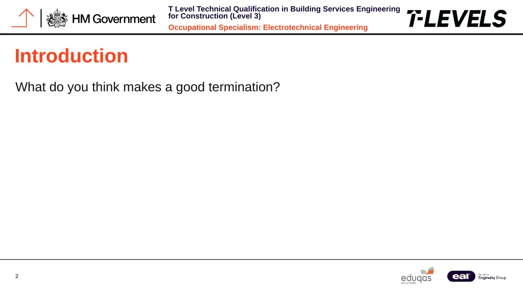 Occupational Specialism: Electrotechnical - slide 2 of 19