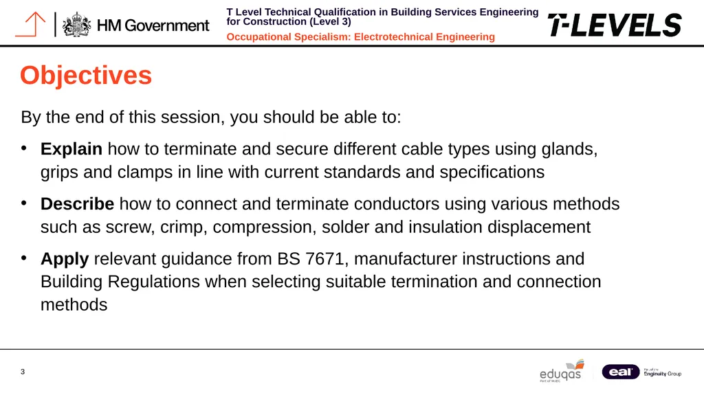 Occupational Specialism: Electrotechnical - slide 3 of 19