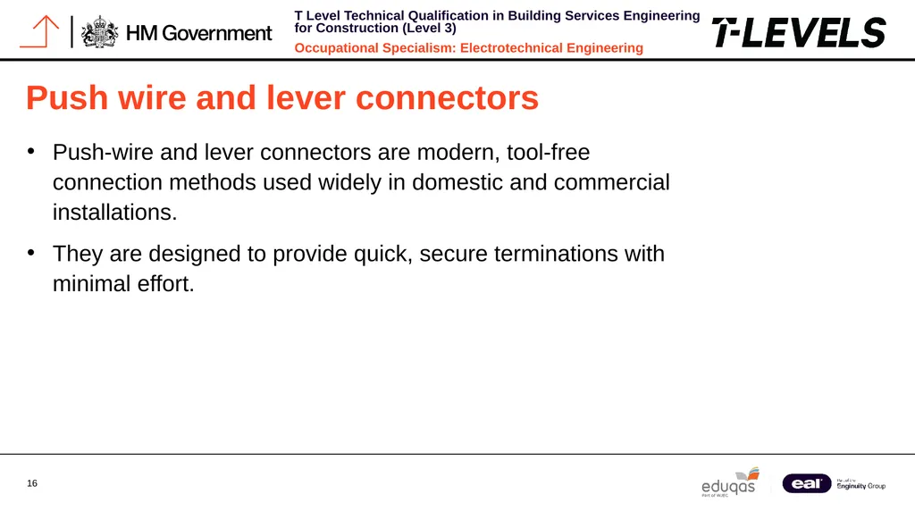 Occupational Specialism: Electrotechnical - slide 16 of 19