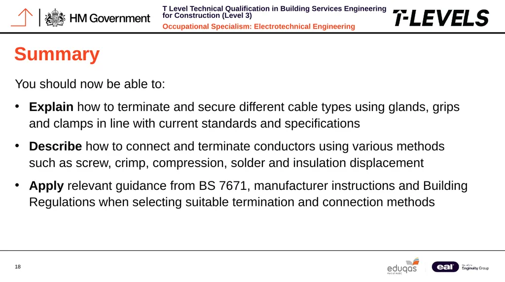 Occupational Specialism: Electrotechnical - slide 18 of 19
