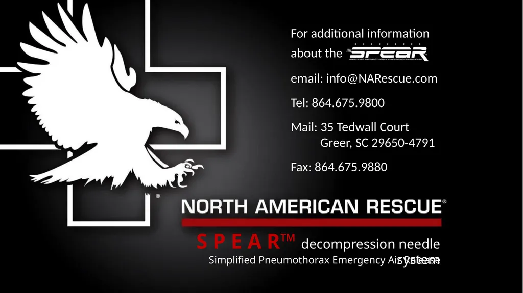 S P E A R™ decompression needle system Simplified - slide 36 of 36