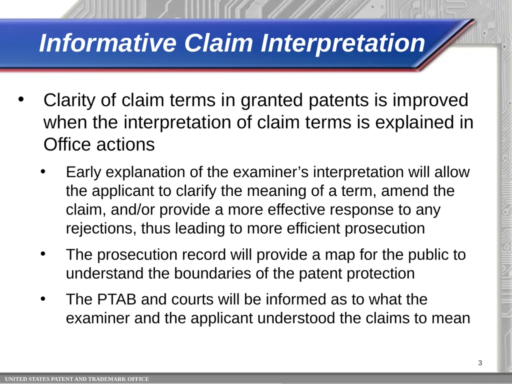 Claim Interpretation: Broadest Reasonable - slide 3 of 22