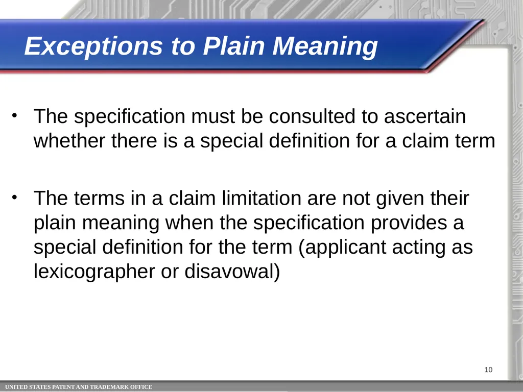 Claim Interpretation: Broadest Reasonable - slide 10 of 22