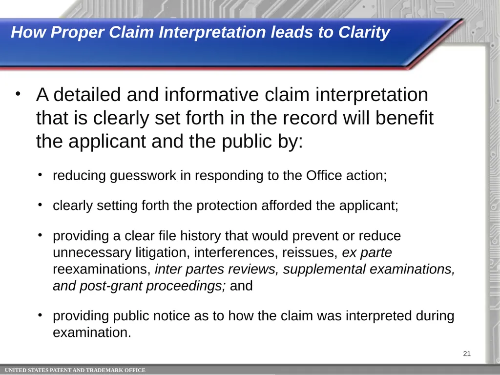 Claim Interpretation: Broadest Reasonable - slide 21 of 22