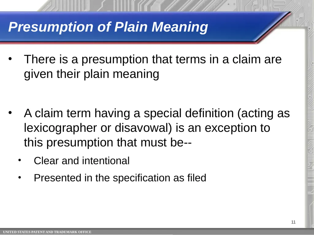 Claim Interpretation: Broadest Reasonable - slide 11 of 22