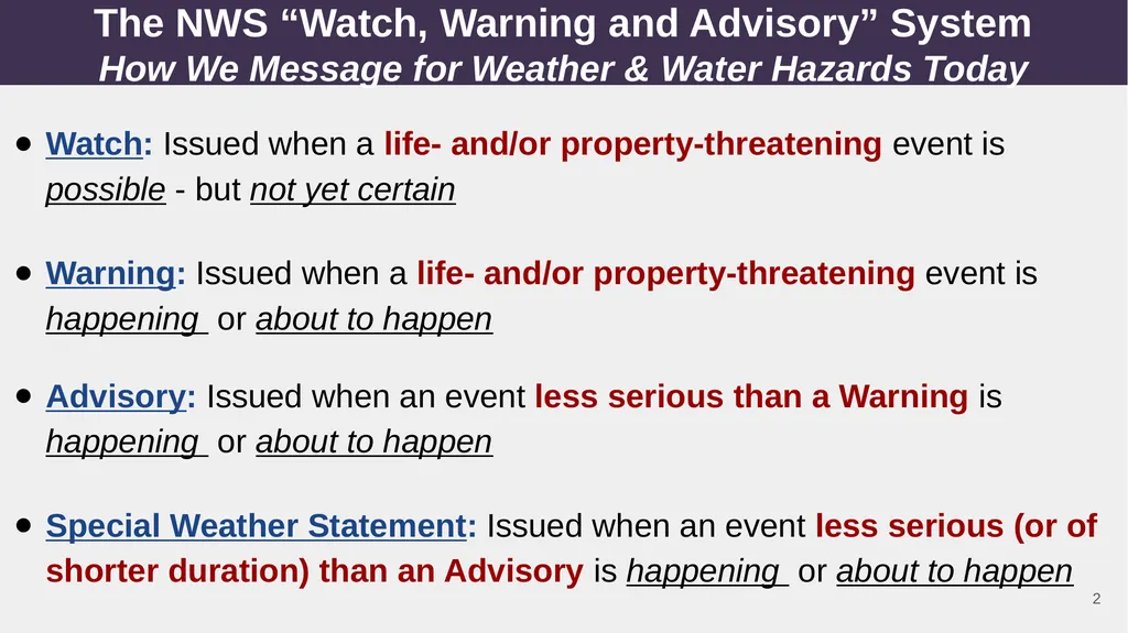 NWS Hazard Simplification Project: Plain Language - slide 2 of 10