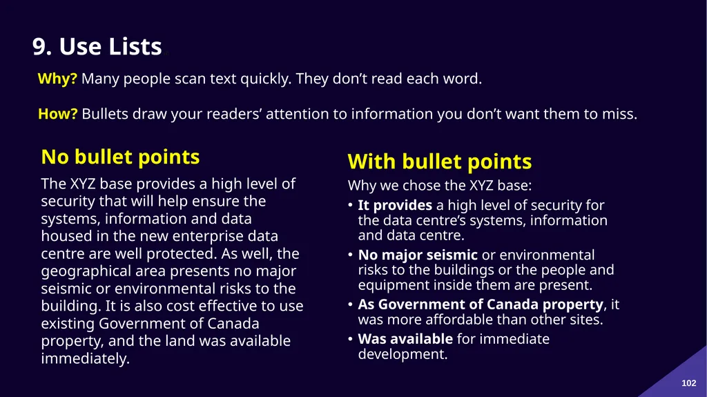 Plain Language: a clear voice for Canada Please - slide 102 of 109