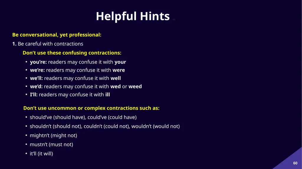 Plain Language: a clear voice for Canada Please - slide 60 of 109