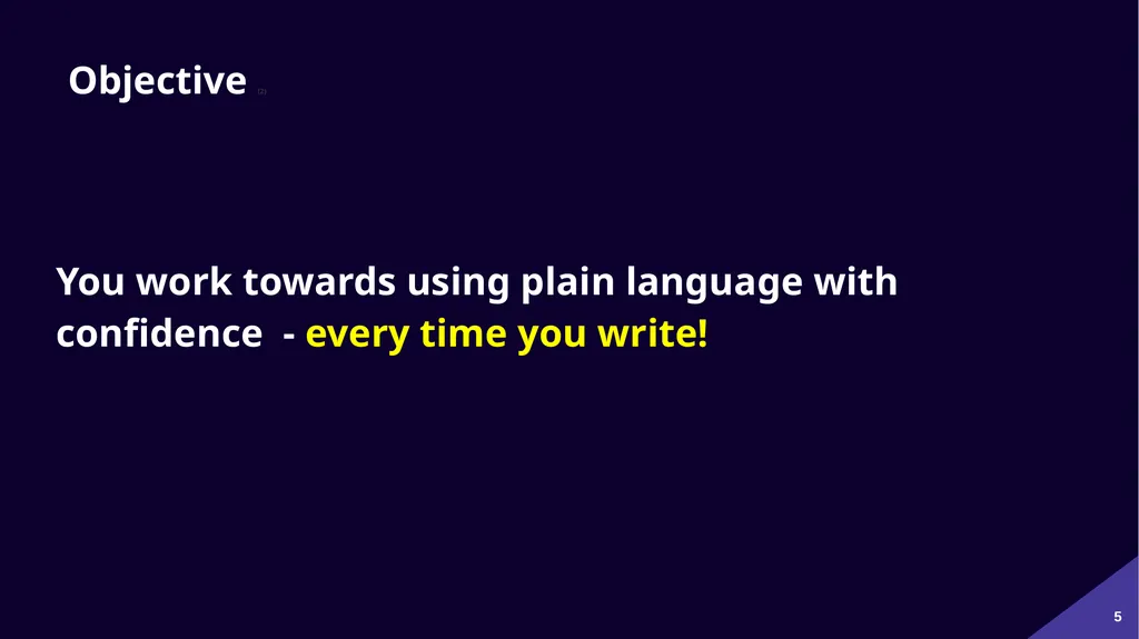 Plain Language: a clear voice for Canada Please - slide 5 of 109