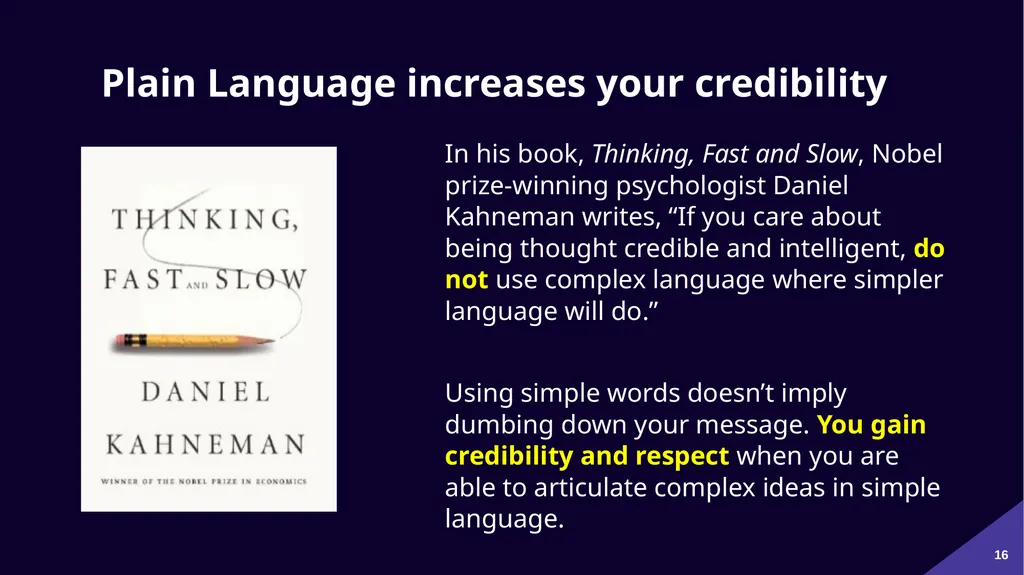 Plain Language: a clear voice for Canada Please - slide 16 of 109