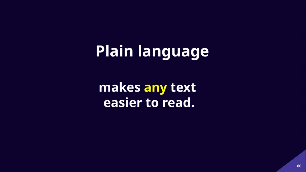 Plain Language: a clear voice for Canada Please - slide 80 of 109