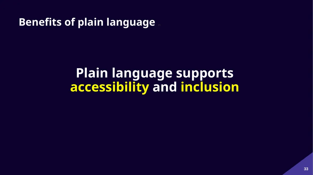 Plain Language: a clear voice for Canada Please - slide 33 of 109