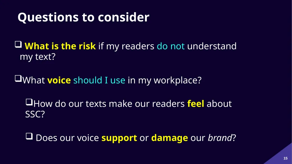 Plain Language: a clear voice for Canada Please - slide 15 of 109