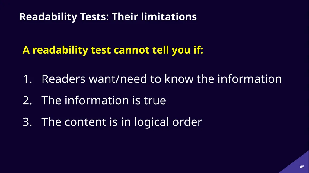 Plain Language: a clear voice for Canada Please - slide 85 of 109