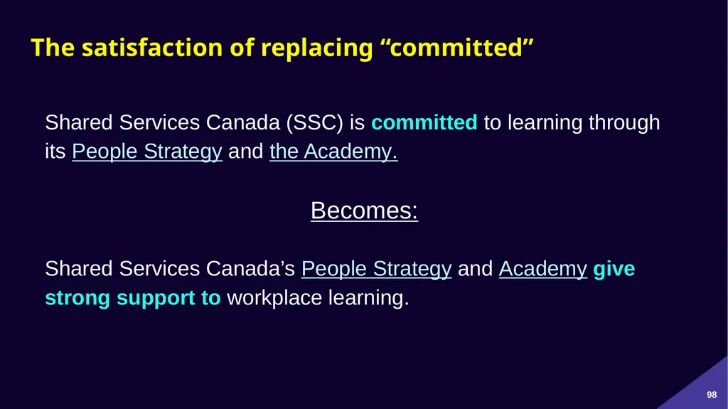Plain Language: a clear voice for Canada Please - slide 98 of 109