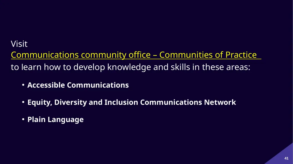 Plain Language: a clear voice for Canada Please - slide 41 of 109